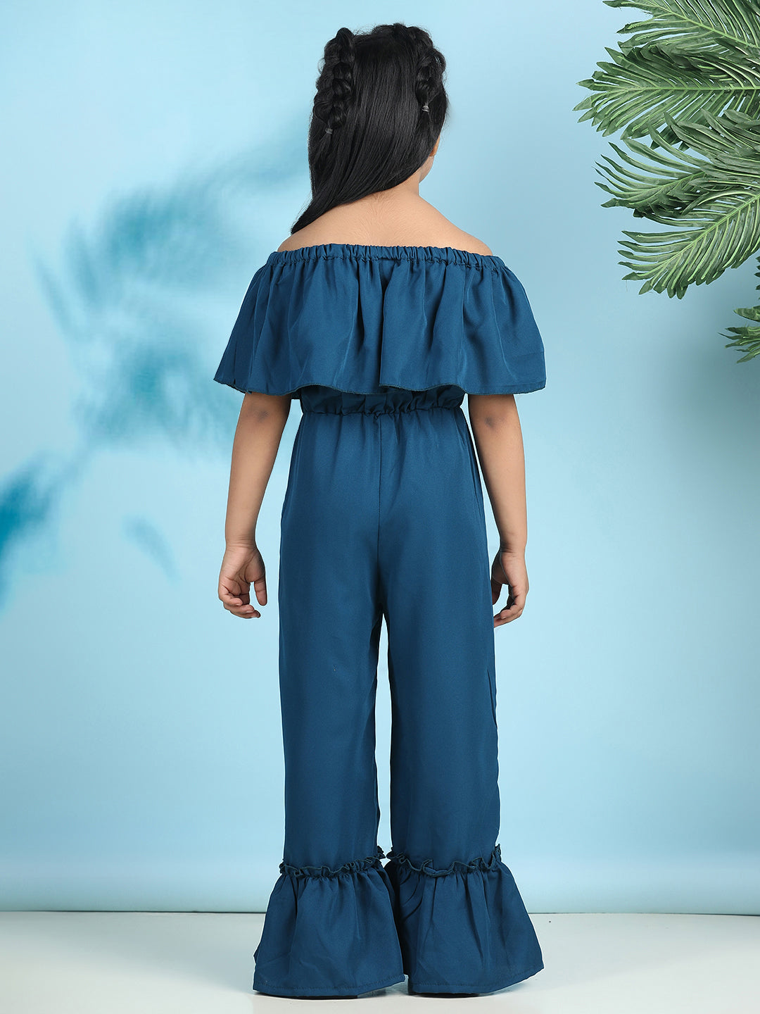 Cutiekins Stylish & Trendy Solid Jumpsuit for Kids -Teal Blue