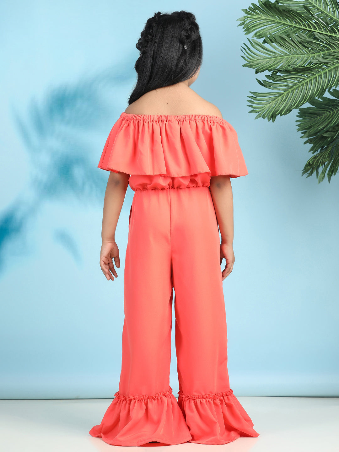 Cutiekins Stylish & Trendy Solid Jumpsuit for Kids -Coral