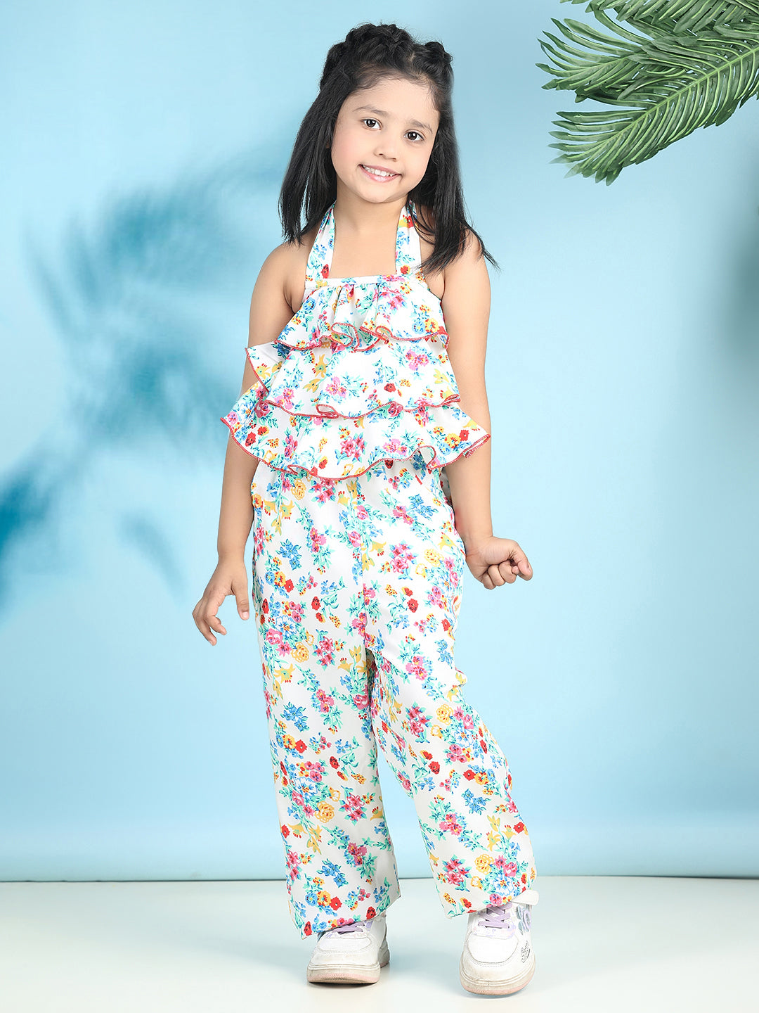 Cutiekins Stylish & Trendy Printed Jumpsuit for Kids -Off White & Multi