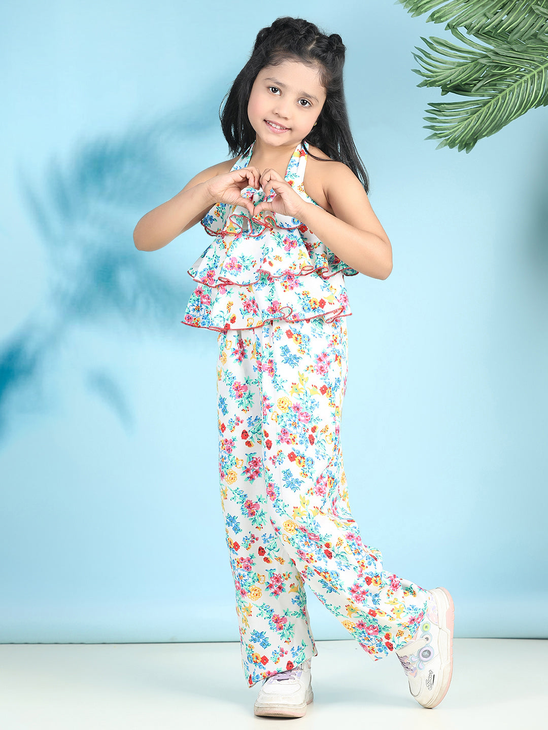Cutiekins Stylish & Trendy Printed Jumpsuit for Kids -Off White & Multi