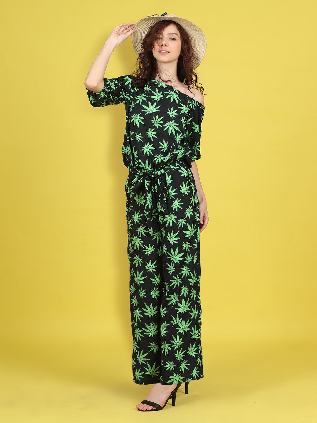 Cutiekins Stylish & Trendy Printed Jumpsuit for Kids -Black & Green