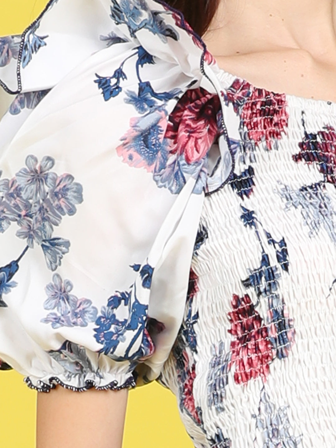 Cutiekins Girls Trendy Bold Style Printed Top -Off White & Multi