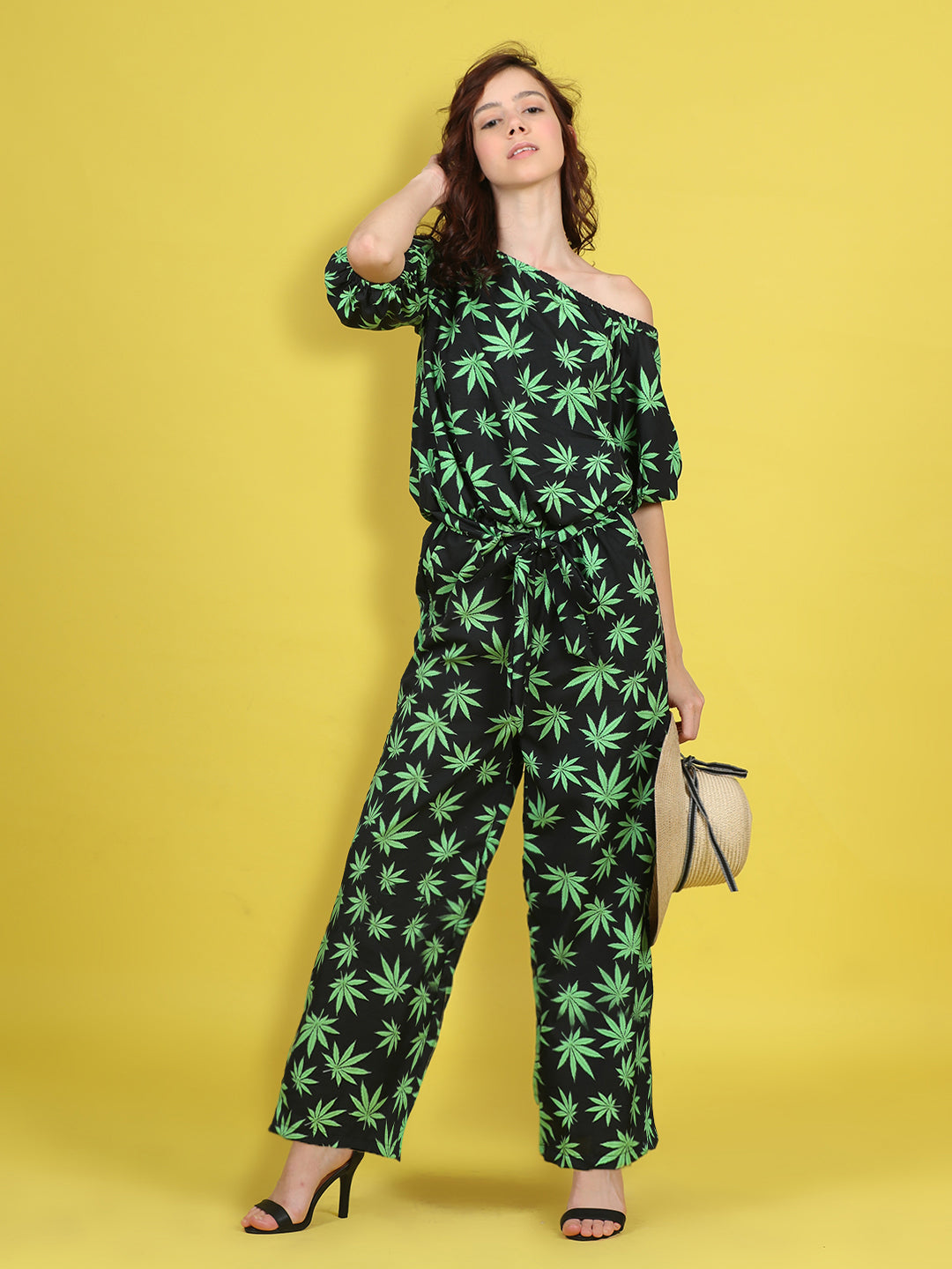 Cutiekins Stylish & Trendy Printed Jumpsuit for Kids -Black & Green