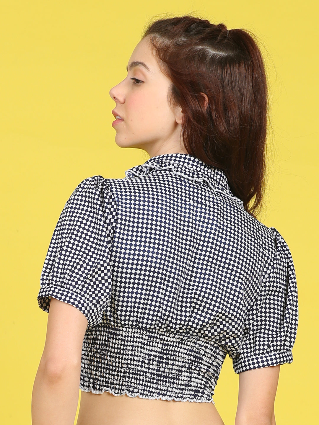 Cutiekins Girls Trendy Bold Style Printed Top -Black & Off White