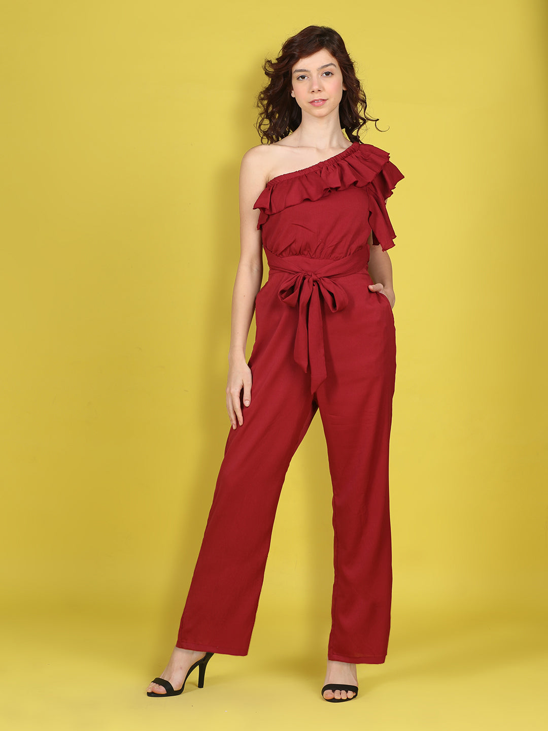 Cutiekins Stylish & Trendy Solid Jumpsuit for Kids -Maroon