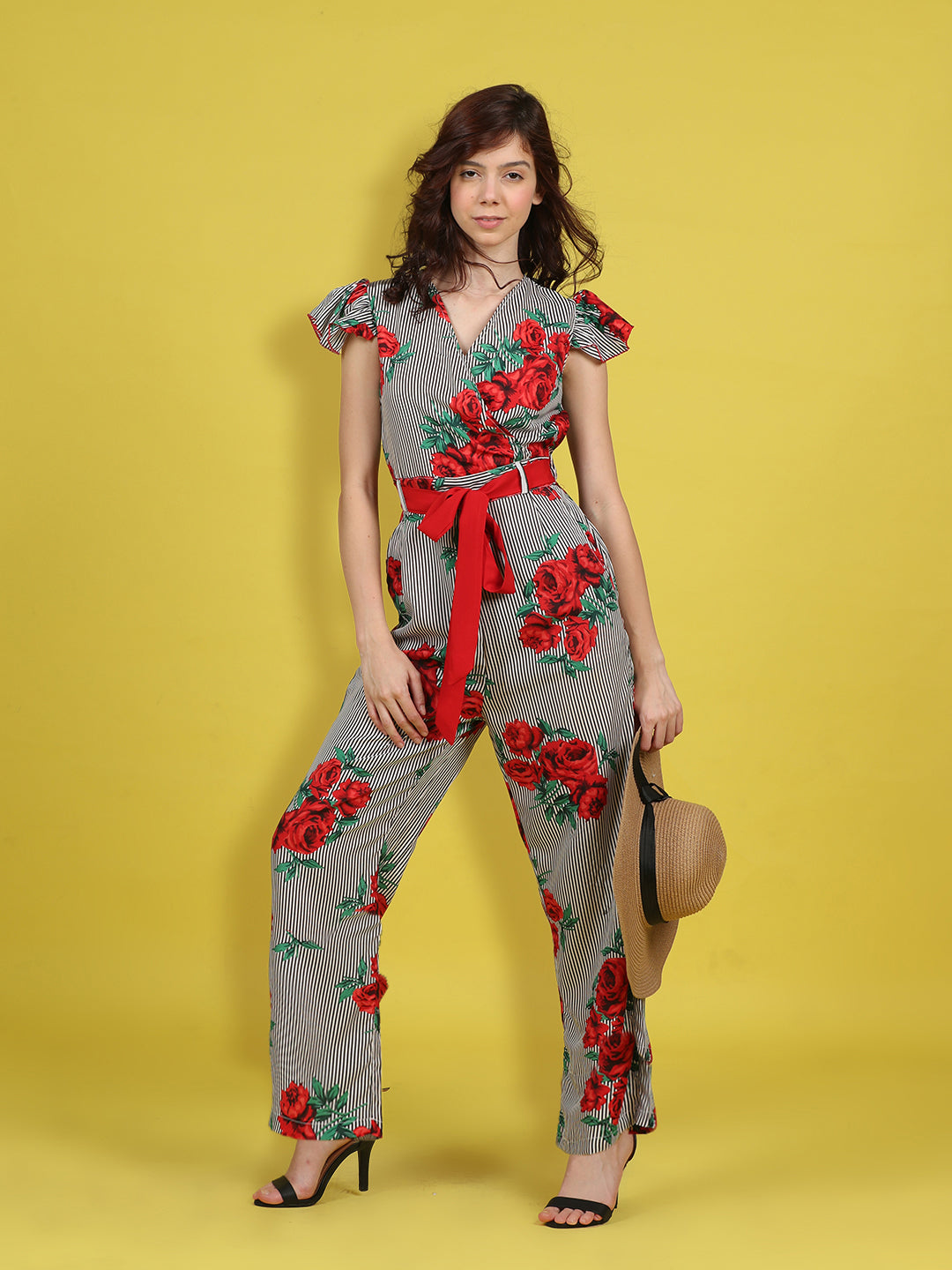 Cutiekins Stylish & Trendy Printed Jumpsuit for Kids -Black & Red