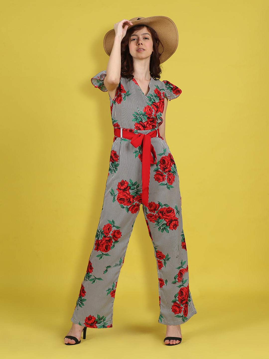 Cutiekins Stylish & Trendy Printed Jumpsuit for Kids -Black & Red