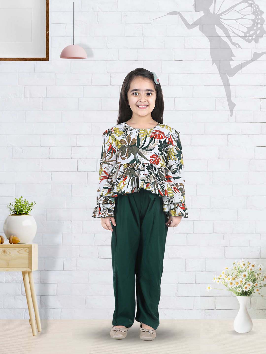 Cutiekins Girls Casual Top & Trouser Set  (White)