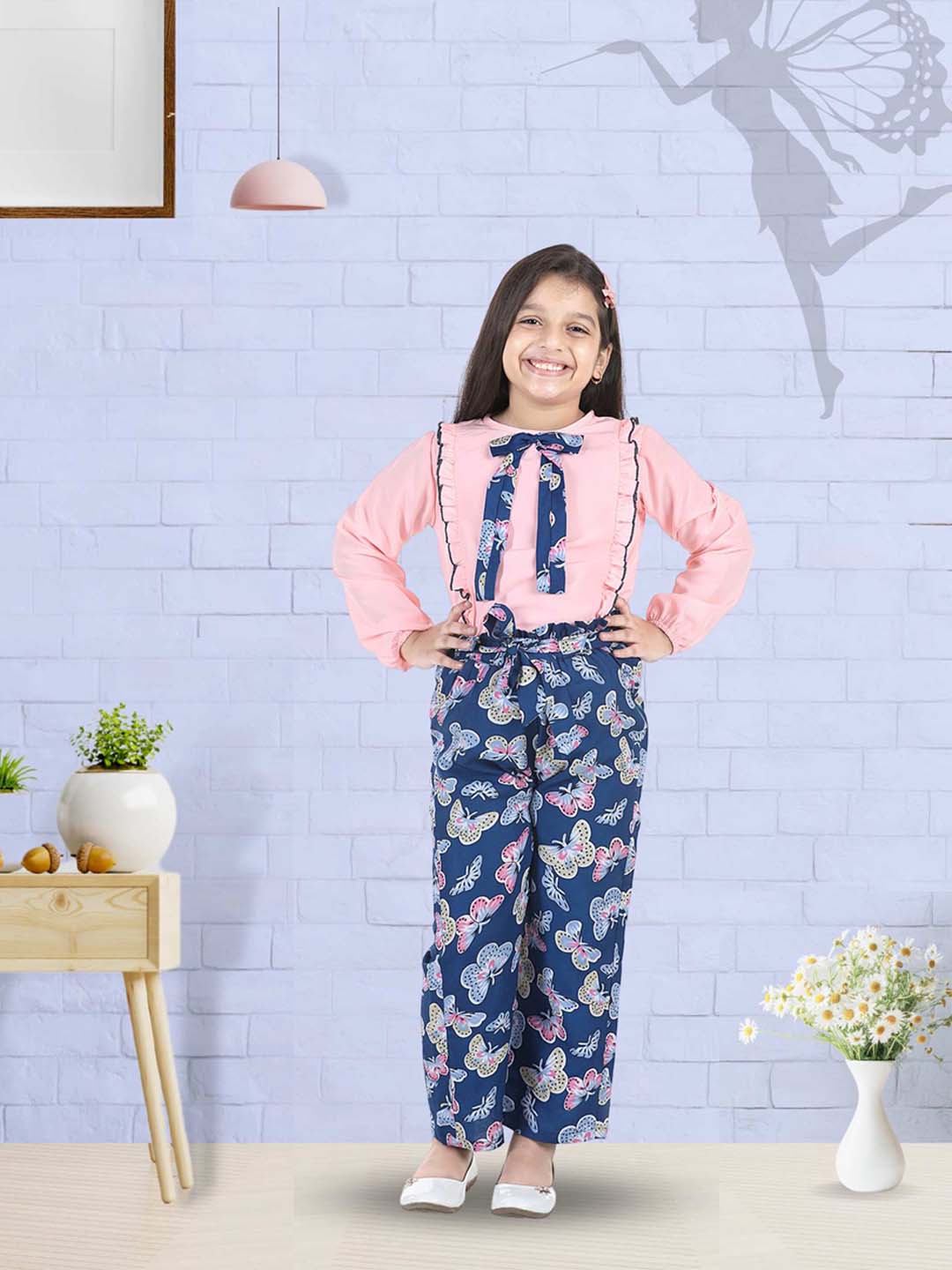 Cutiekins Girls Casual Top & Trouser Set  (Pink)