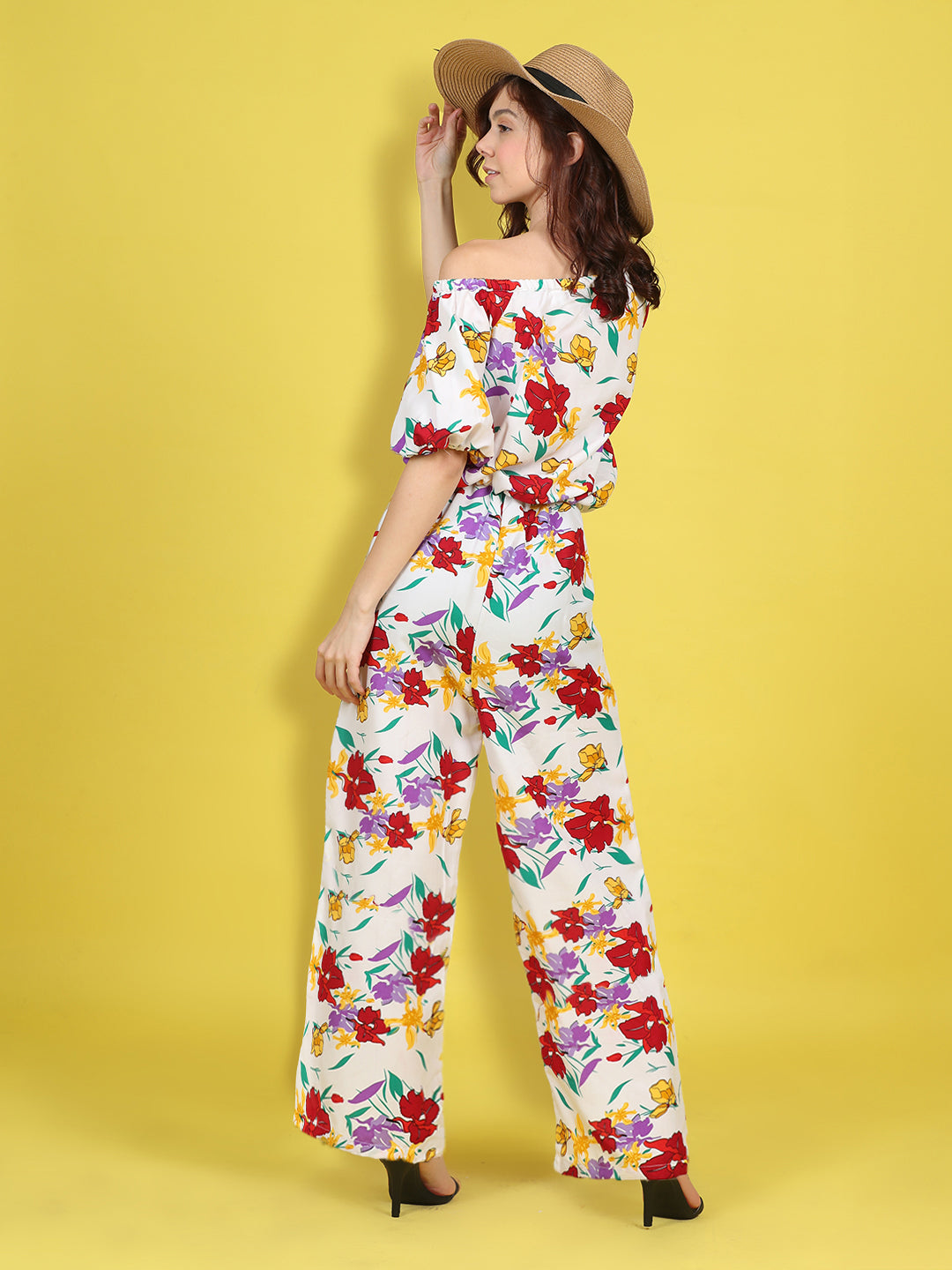 Cutiekins Stylish & Trendy Printed Jumpsuit for Kids -Off White & Red