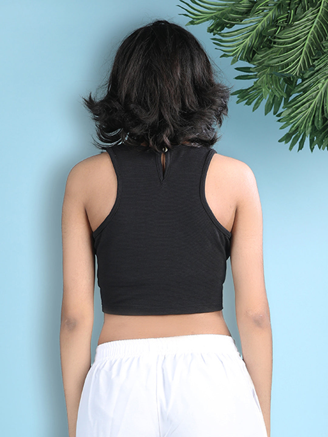 Cutiekins Girls Solid Embellished Crop Tops(Pack of 2) -Olive Green & Black