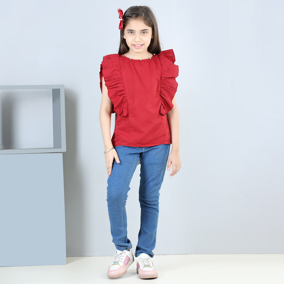 Cutiekins Pack Of 2 Solid Top-Black & Red