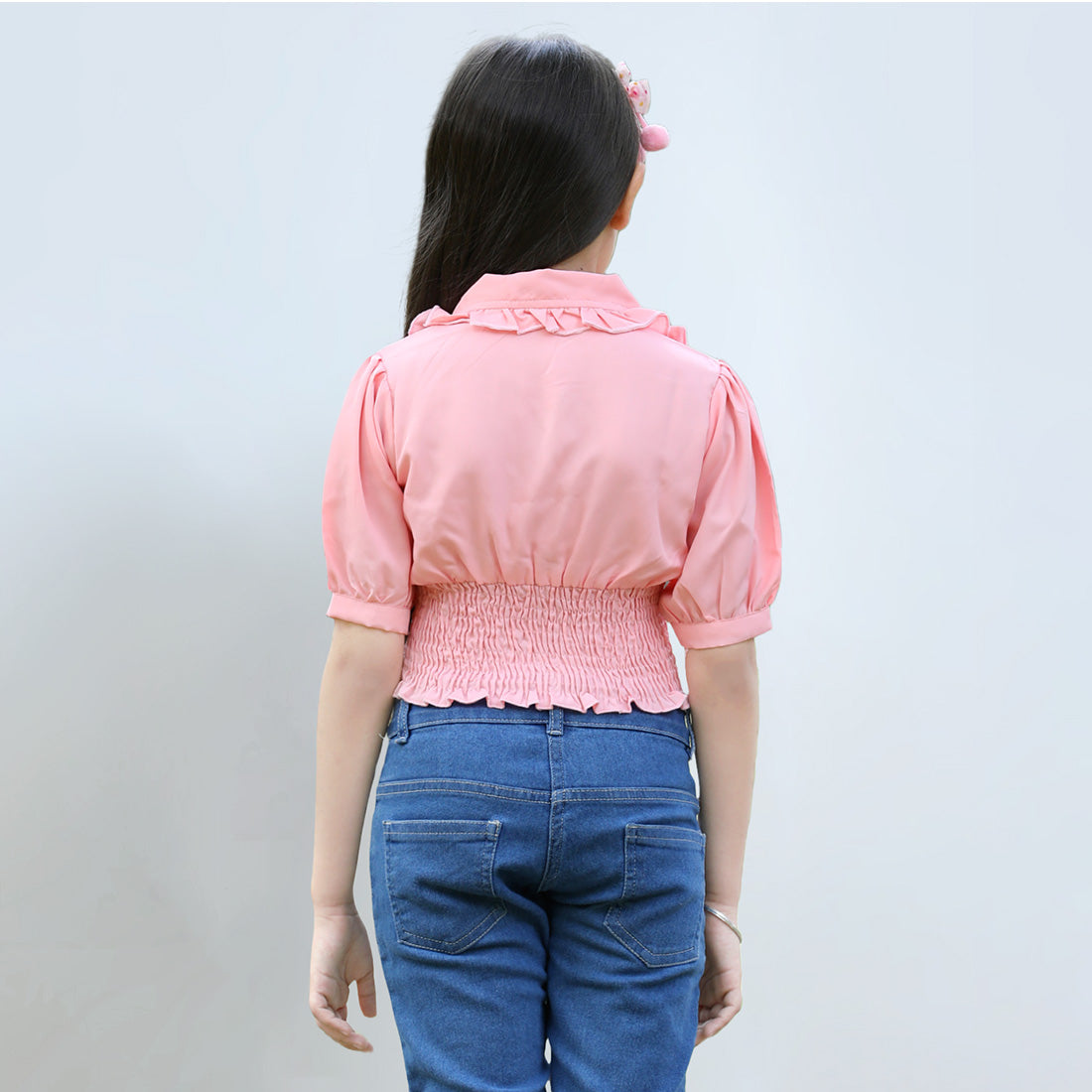 Cutiekins Pack Of 2 Printed V Neck Polyester Top-Sky Blue & Peach