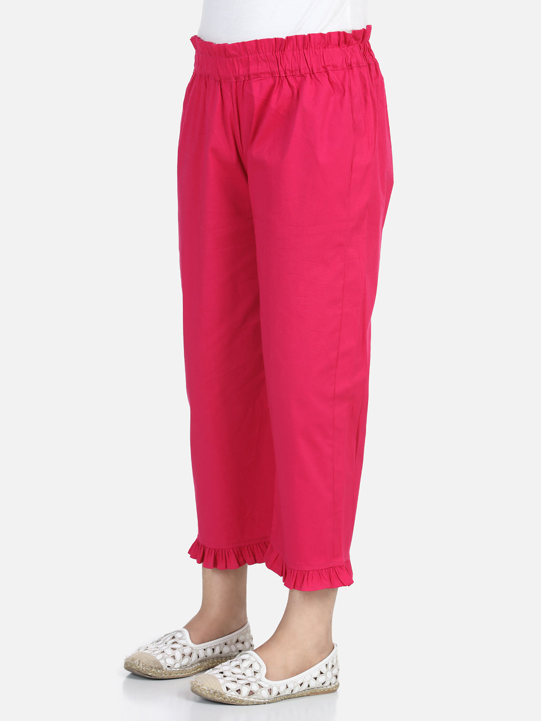 Cutiekins Capri For Girls Casual Solid Lycra Blend  (Red)