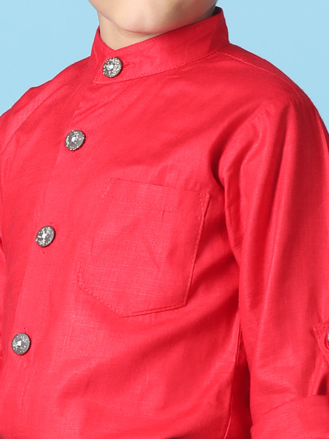 Cutiekins Boys Solid Rayon Shirt -Red