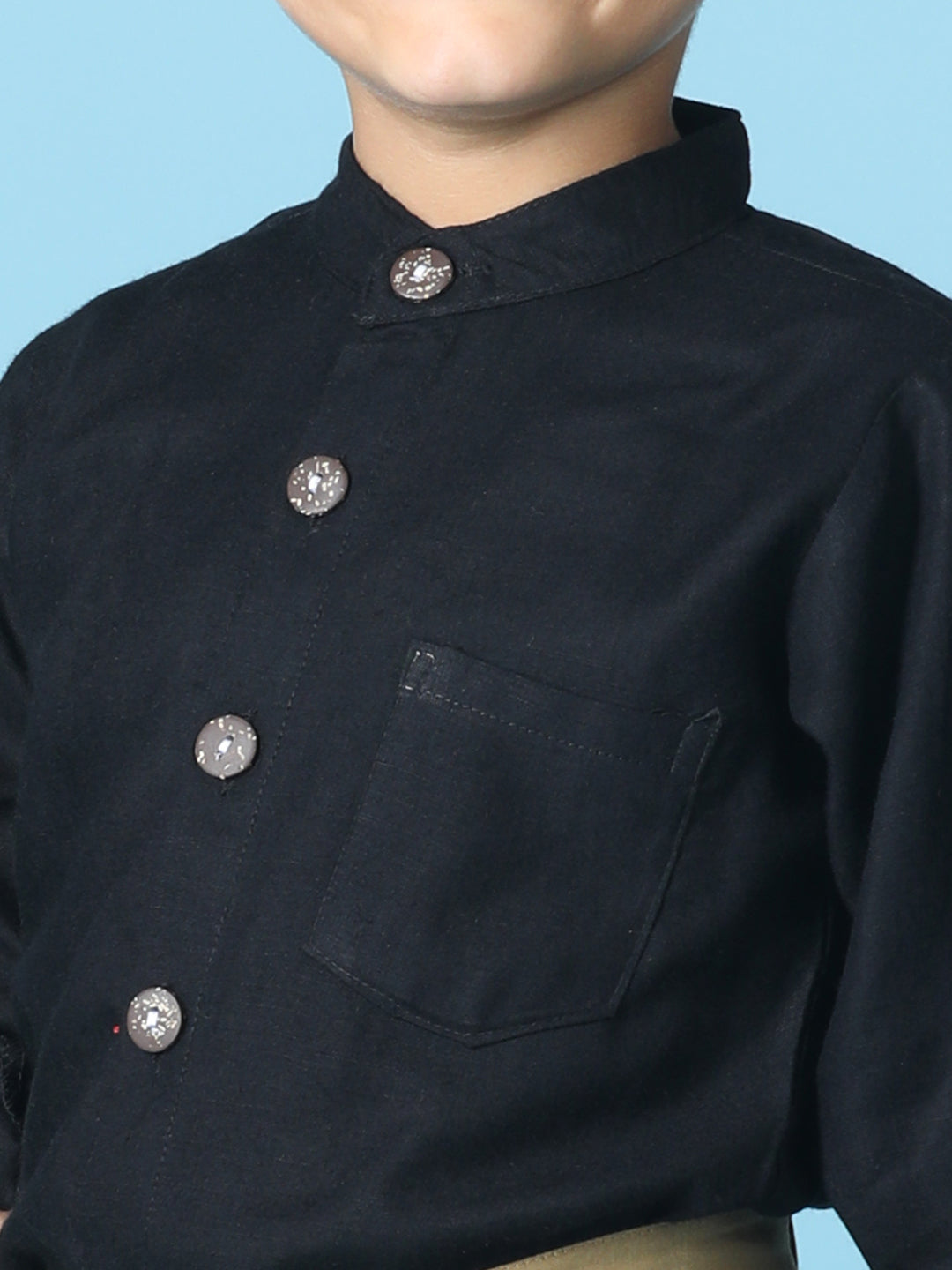 Cutiekins Boys Solid Rayon Shirt -Black
