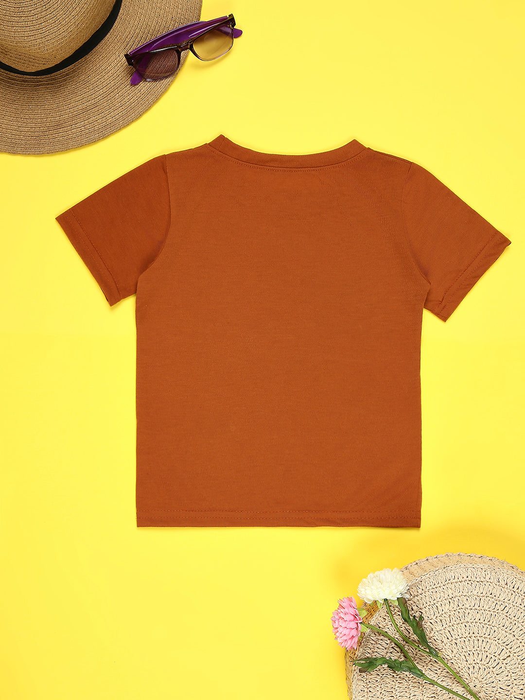 Cutiekins Boys Graphic Printed T-Shirt-Brown & Green