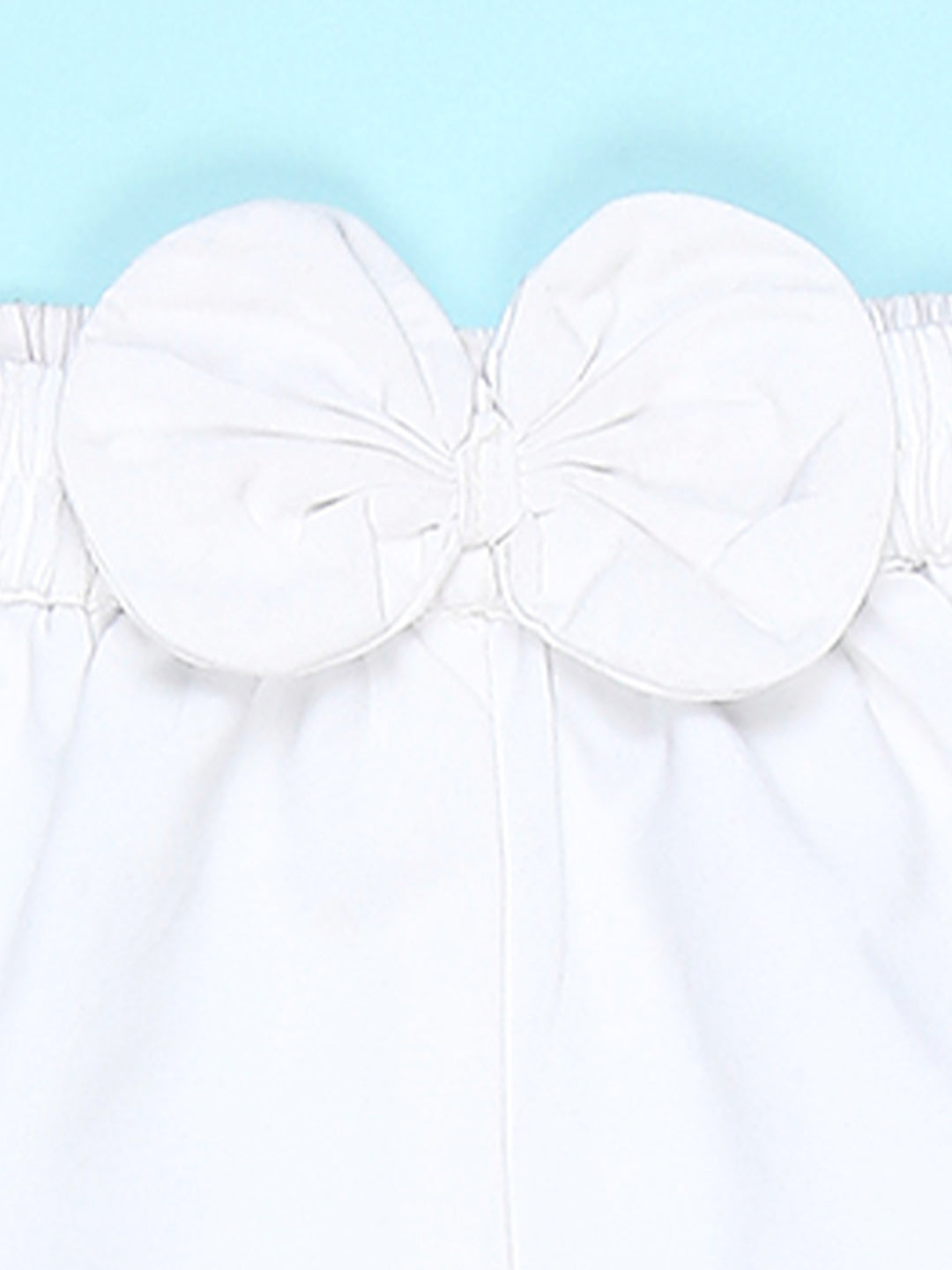 Cutiekins Girls Solid Embellished Small Bow Short -White