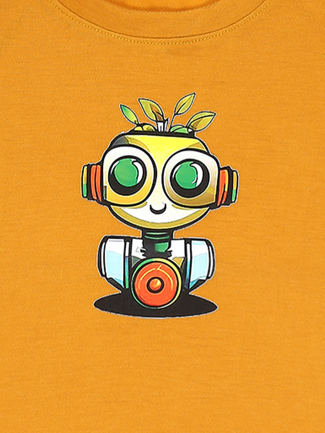 Cutiekins Boys Graphic Printed T-Shirt-Mustard & Black