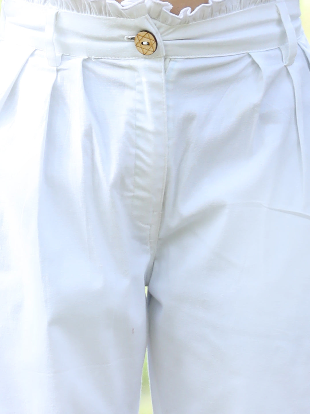 Cutiekins Solid Full Length Trouser -White