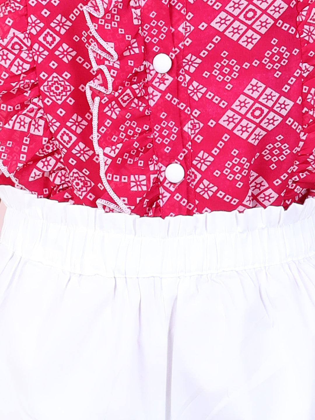 Cutiekins Girls Casual Top &  Capri Set ( Pink & White)