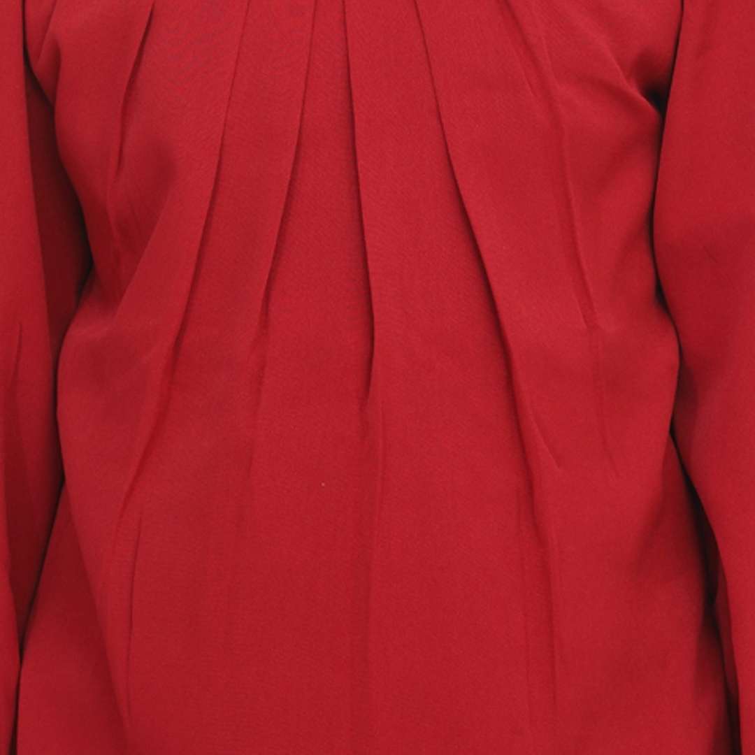 Cutiekins Solid Pearl Pleated Top - Maroon