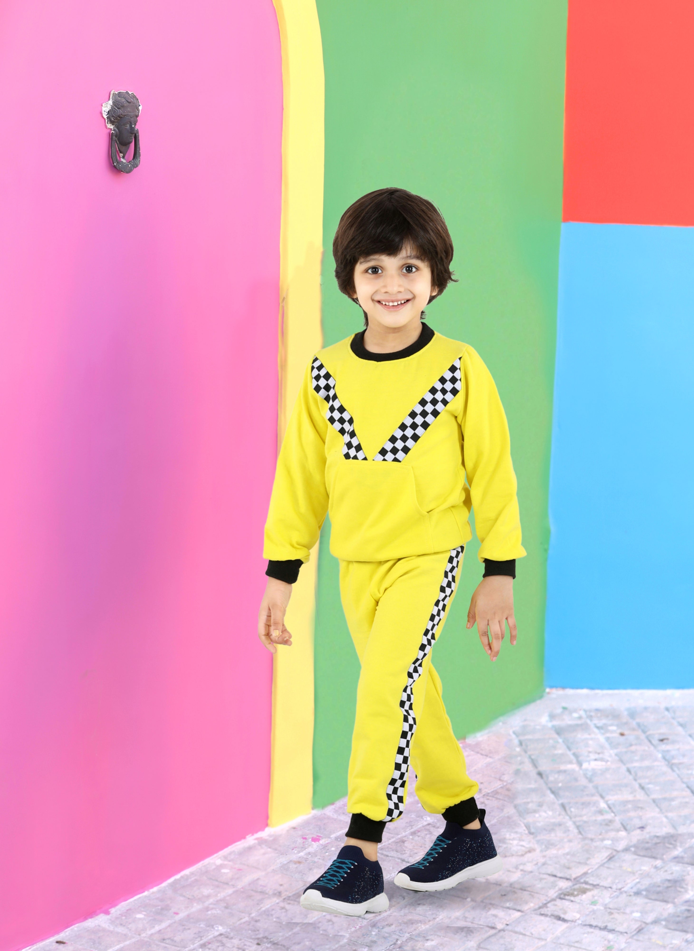 Cutiekins Boys Yellow Sweatshirt With Trackpant