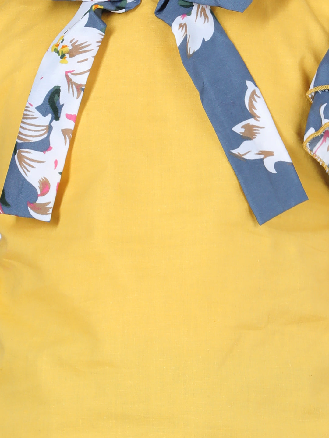 Cutiekins Solid Top For Girls - Yellow & Grey
