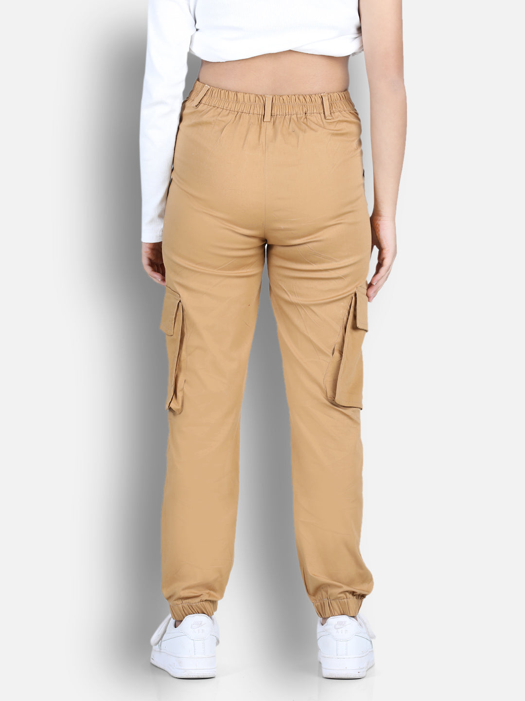 Cutiekins Solid Cargo Pant -Caremel
