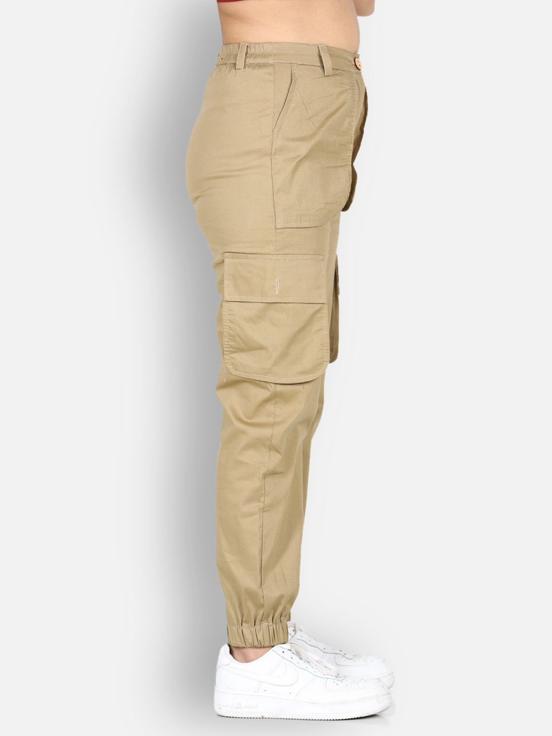 Cutiekins Solid Cargo Pant -Beige