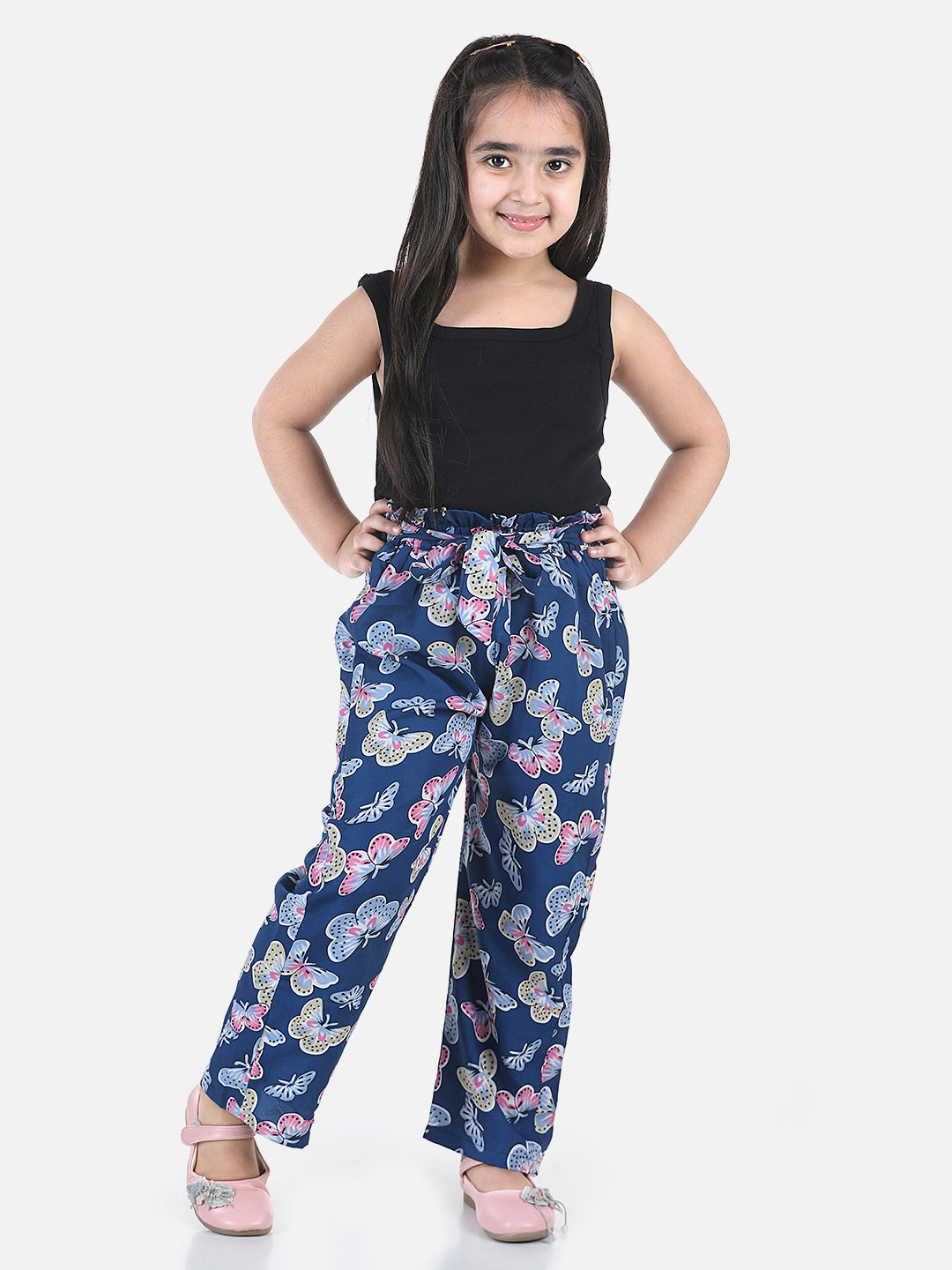 Cutiekins Regular Fit Girls Blue Polyester Trousers