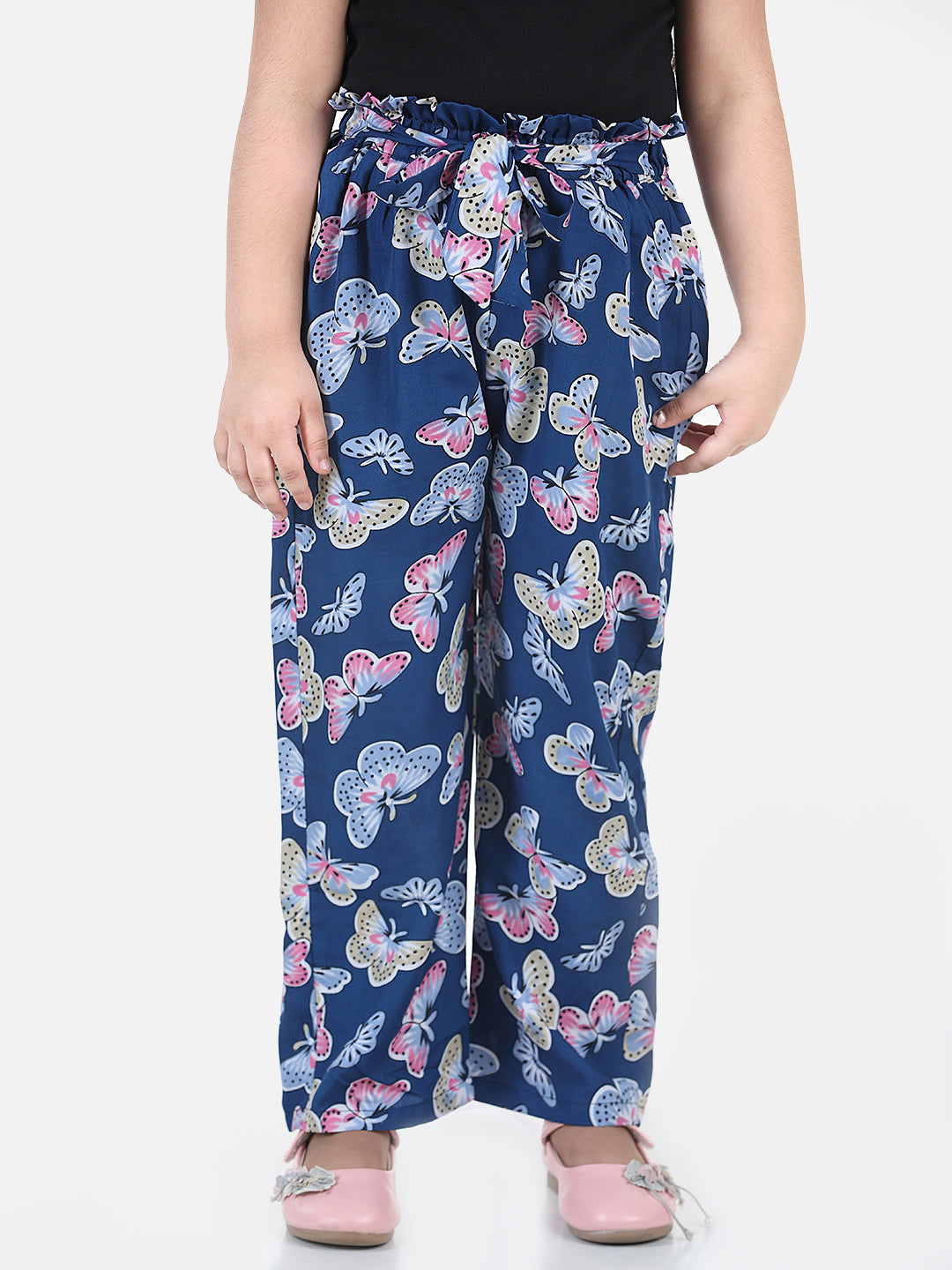 Cutiekins Regular Fit Girls Blue Polyester Trousers