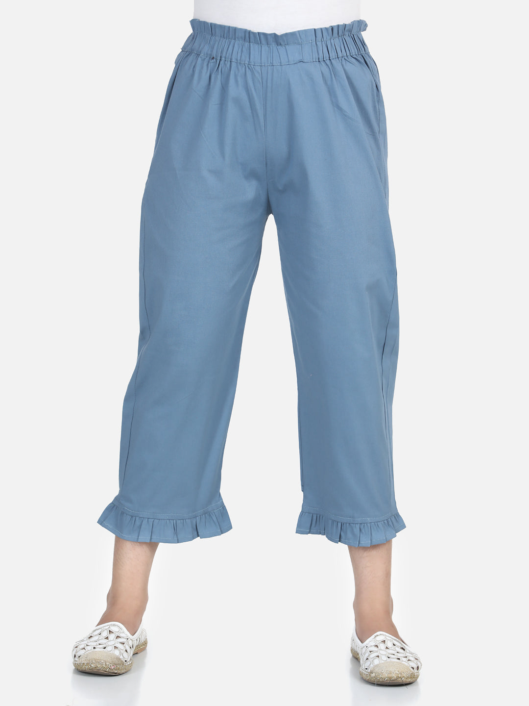 Cutiekins Capri For Girls Casual Solid Lycra Blend  (Grey)