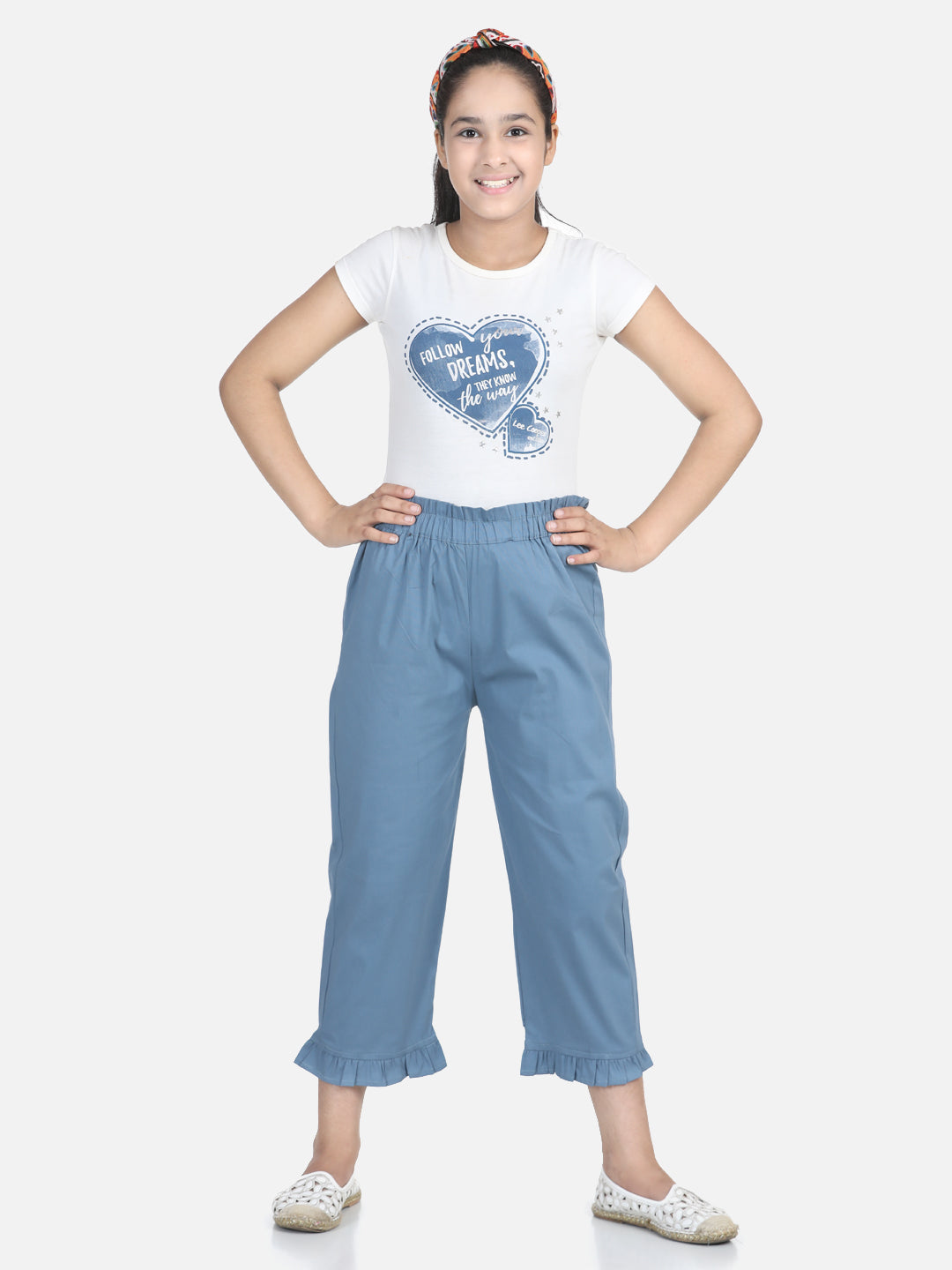 Cutiekins Capri For Girls Casual Solid Lycra Blend  (Grey)