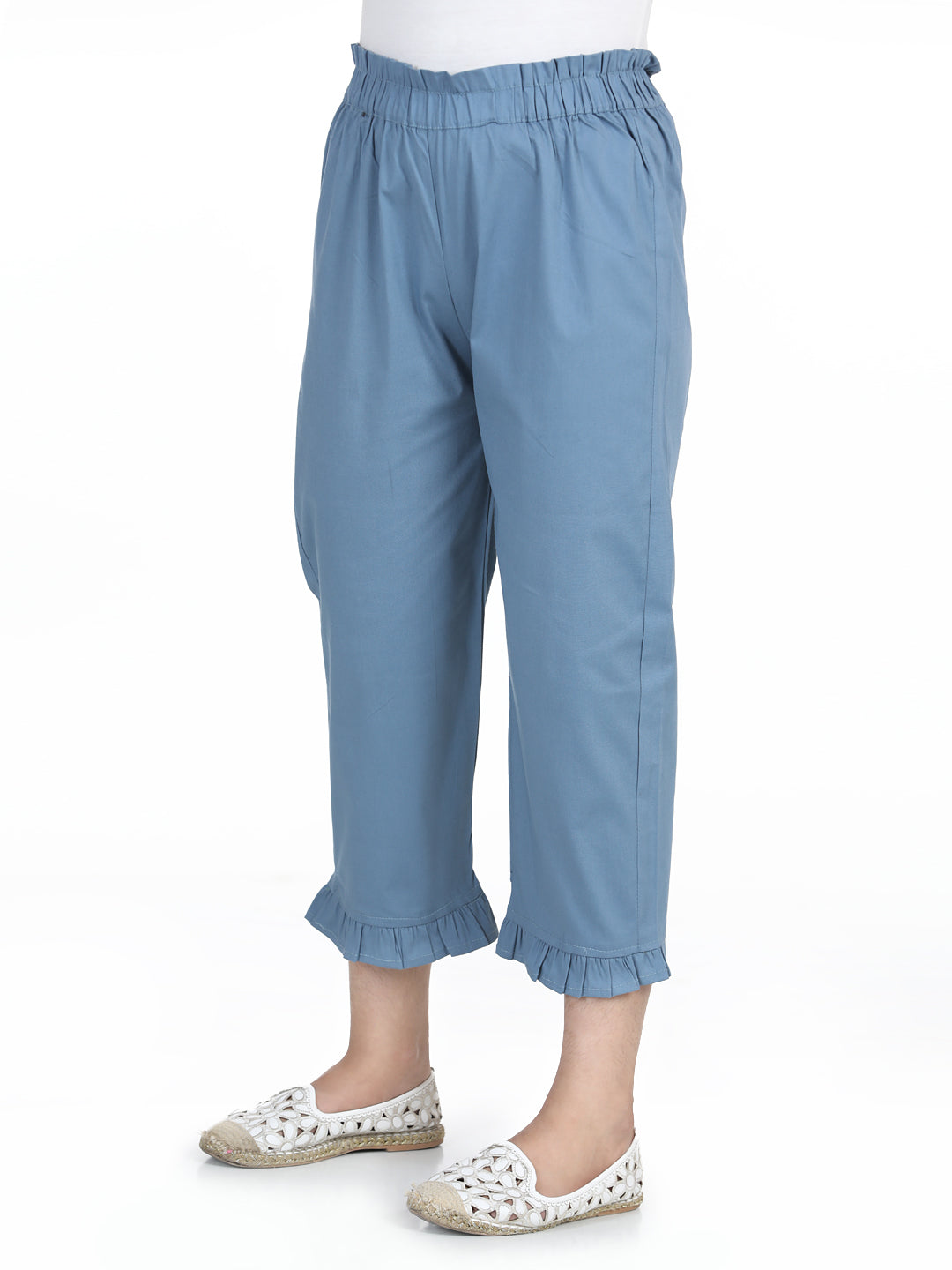 Cutiekins Capri For Girls Casual Solid Lycra Blend  (Grey)