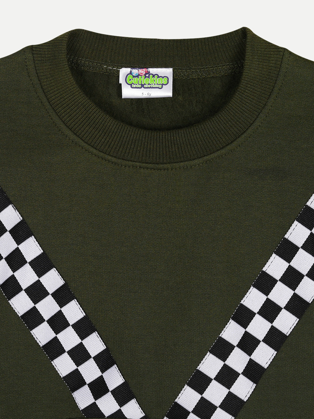 Cutiekins Pack of 2 Sweatshirt-Black & Mehndi Green