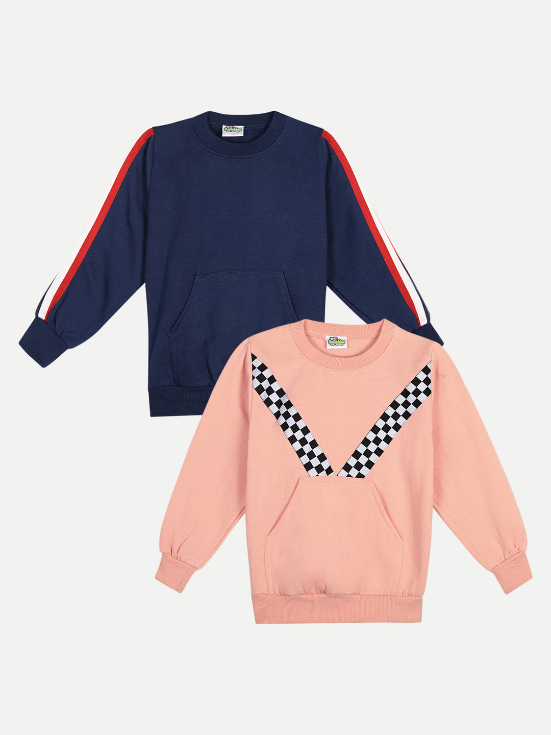 Cutiekins Pack of 2 Sweatshirt -Navy Blue & Peach