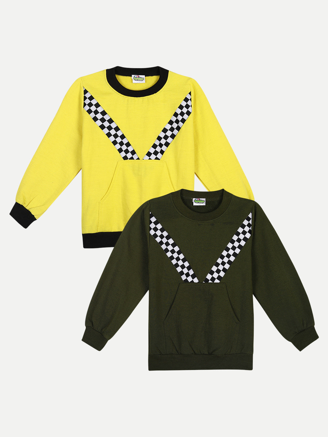Cutiekins Pack of 2 Sweatshirt -Yellow & Mehndi Green